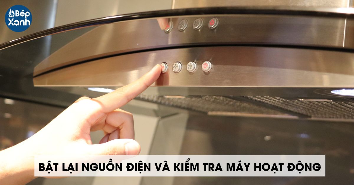 bật nguồn và kiểm tra máy