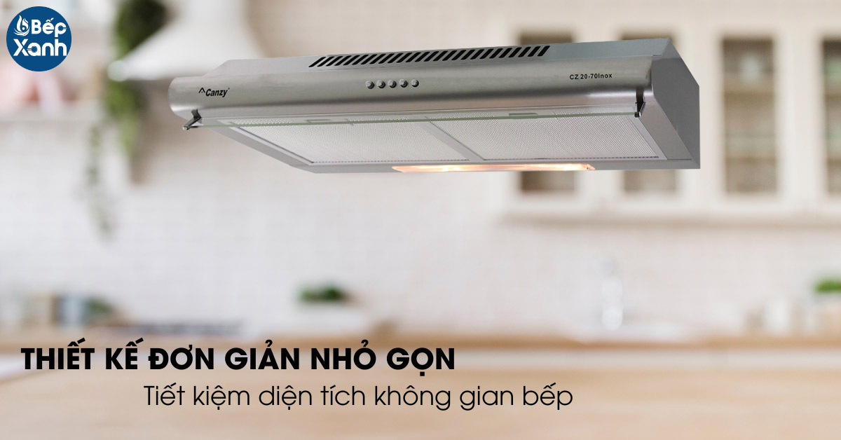 Máy hút mùi cổ điển Canzy thiết kế nhỏ gọn, sang trọng