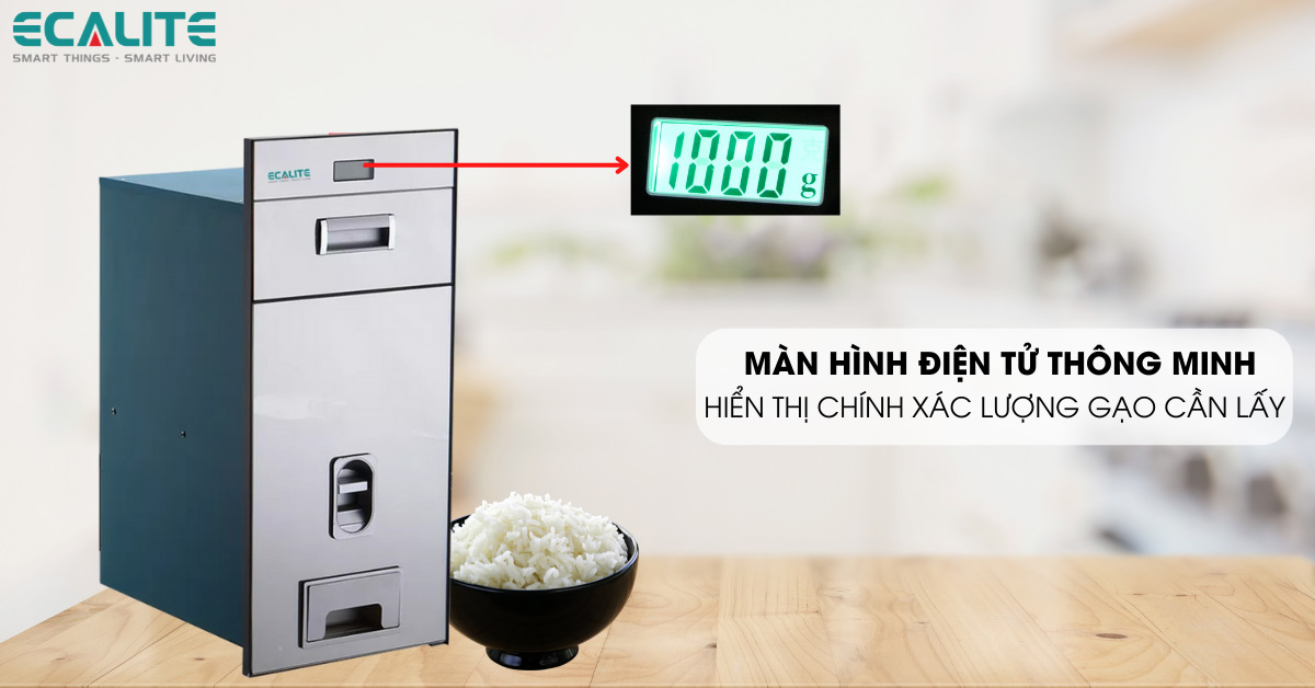 Thùng đựng gạo điện tử EL-RC300S màn hình điện tử 