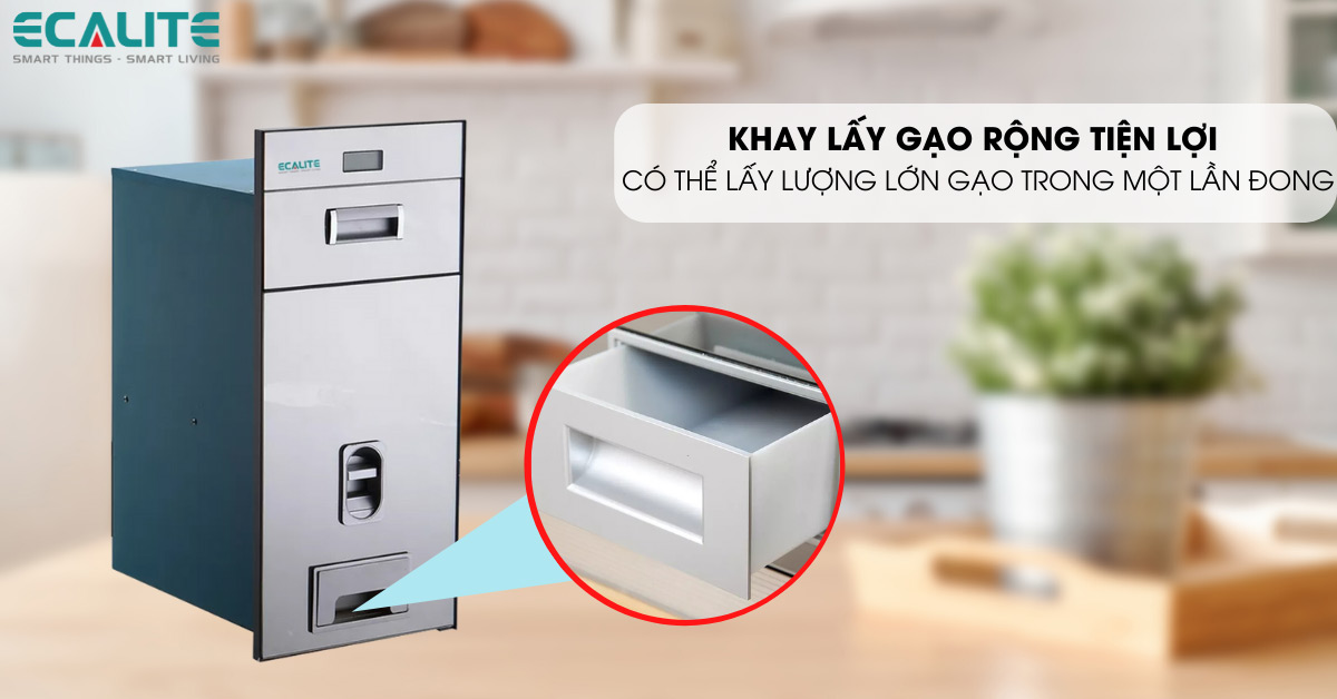 Thùng đựng gạo điện tử EL-RC300S khay lấy gạo tiện lợi