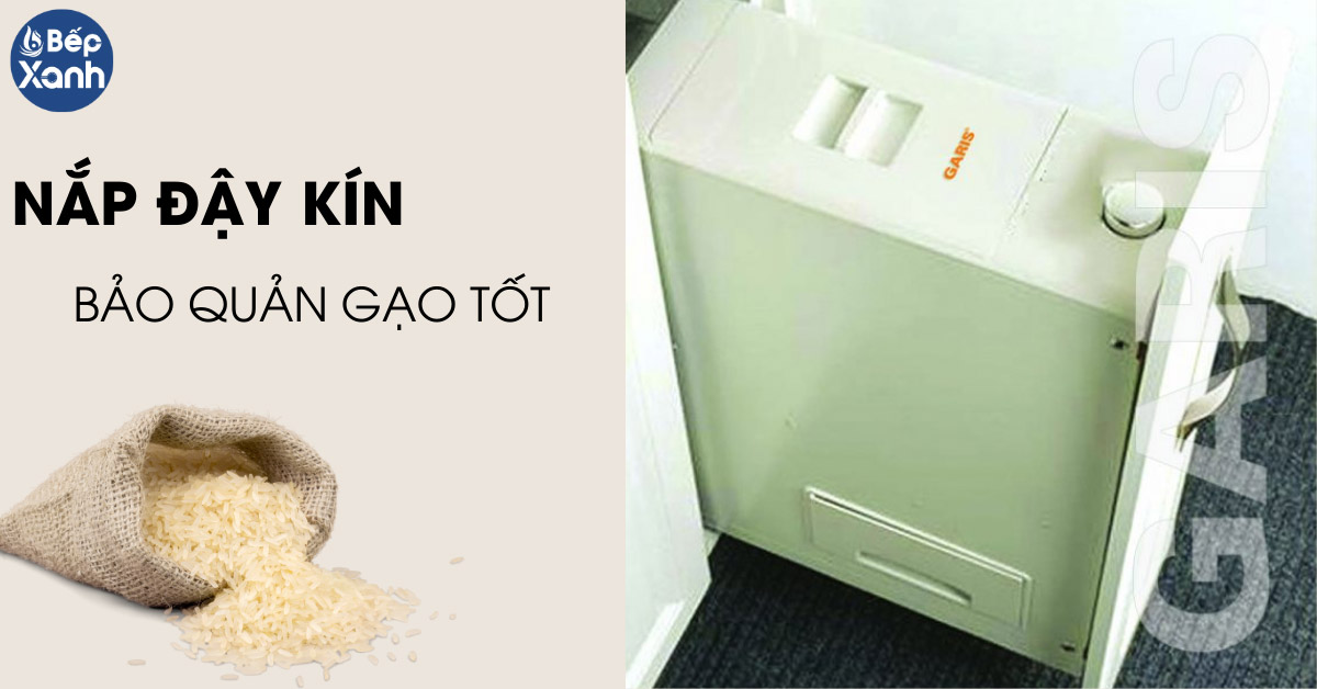 Thùng gạo thông minh Garis có nắp đậy kín đáo