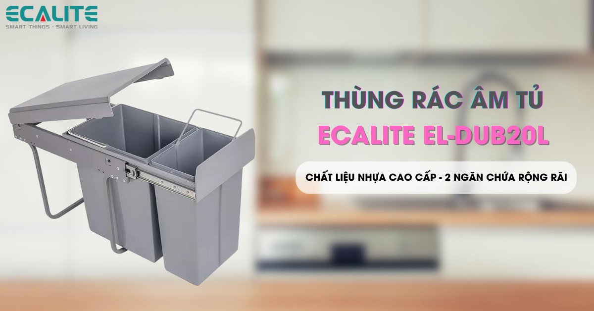 Thùng rác âm tủ Ecalite EL-DUB20L