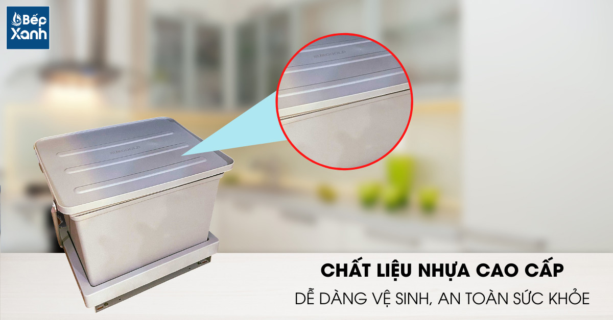 Thùng rác ngăn mùi Eurogold E008 chất liệu