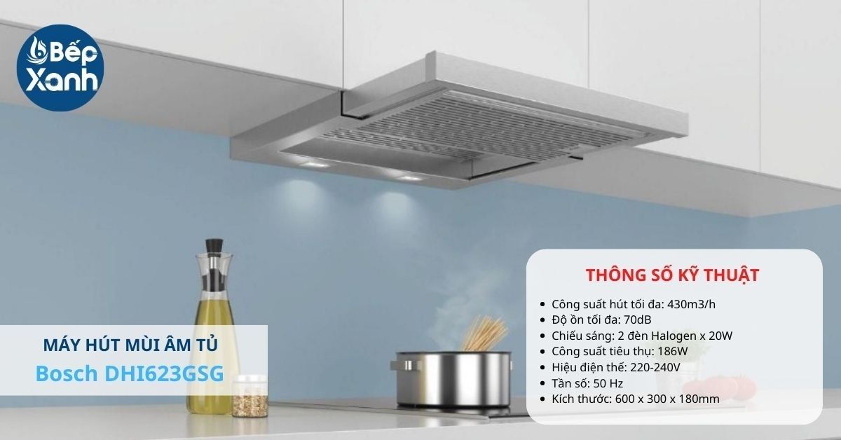 Máy hút mùi âm tủ Bosch DHI623GSG