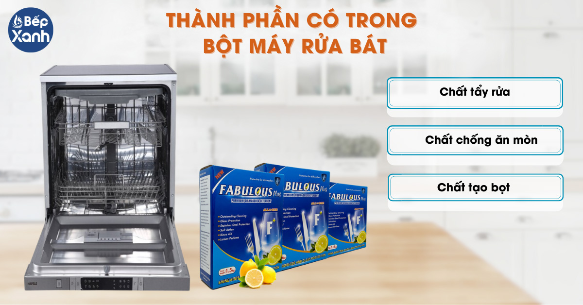 Bột rửa bát thường có thành phần 