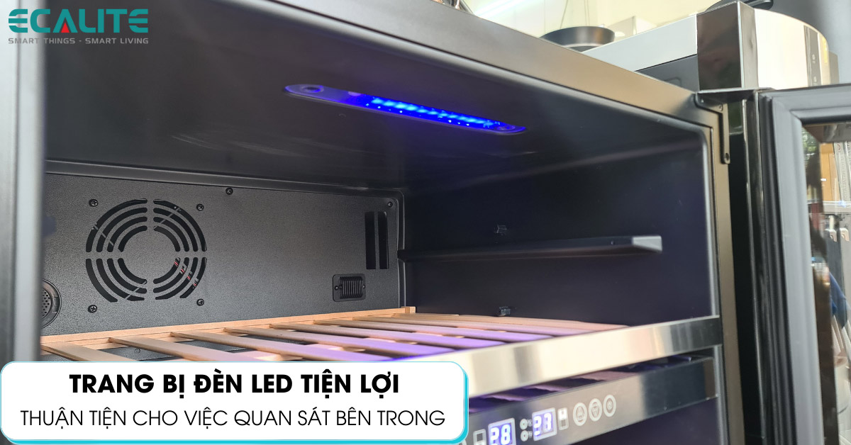 Tủ rượu Ecalite EW-1546B trang bị đèn LED hiện đại