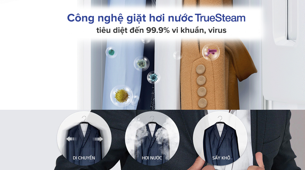 Tủ chăm sóc quần áo thông minh LG Styler Inverter 5 móc S5GOC - Công nghệ giặt đặc biệt Tủ chăm sóc quần áo thông minh LG Styler Inverter 5 móc S5GOC - Công nghệ giặt đặc biệt