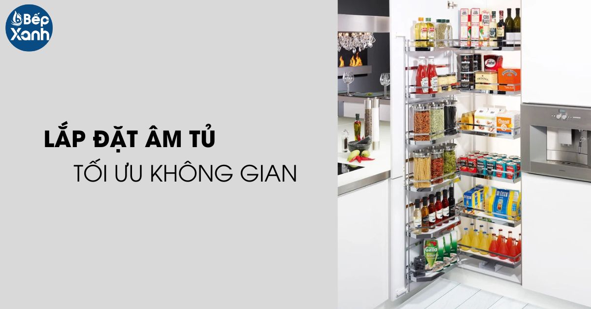 Lắp đặt âm tủ giúp tiết kiệm diện tích.