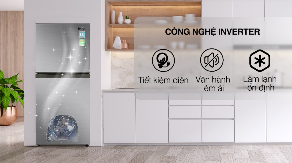 Tủ lạnh Casper Inverter 200 lít RT-215VS - Công nghệ Inverter