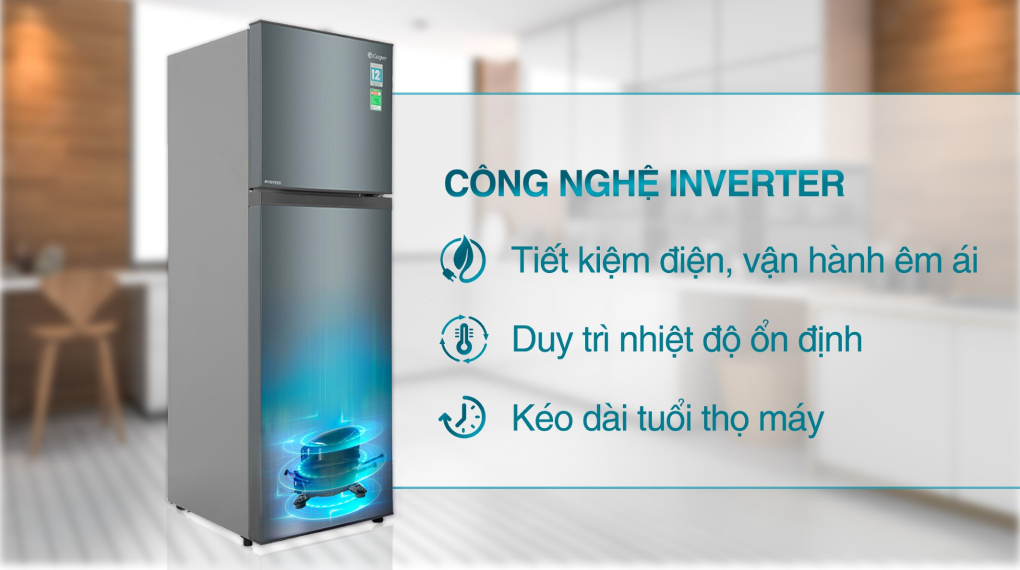 Tủ lạnh Casper Inverter 258 lít RT-270VD - Công nghệ tiết kiệm điện