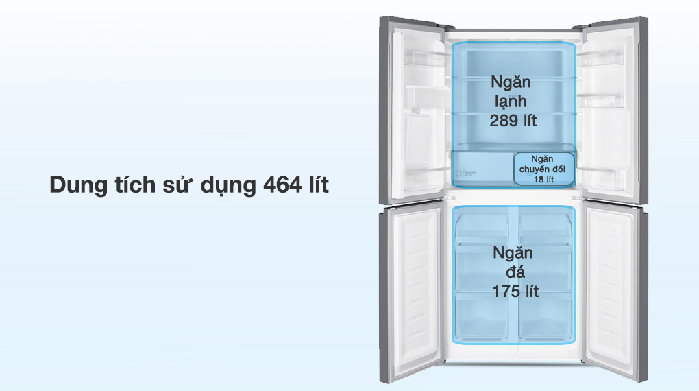 Tủ lạnh Hitachi Inverter 464 lít Multi Door HR4N7520DSWDXVN - Dung tích