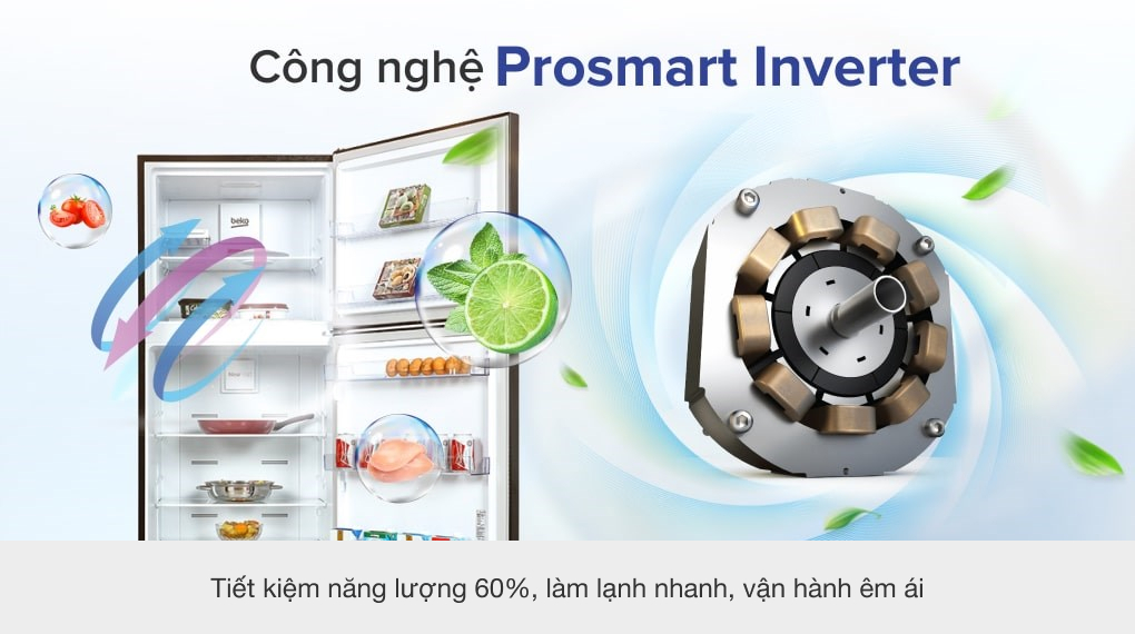 Tủ lạnh Beko Inverter 422 lít RDNT470I50VK - Công nghệ Inverter