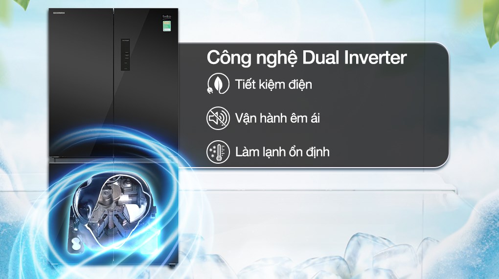 Tủ lạnh Beko Inverter 553 lít GNO51651GBVN - Công nghệ tiết kiệm điện