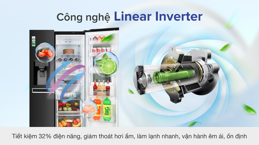 Tủ lạnh LG Inverter InstaView Door-in-Door 601 lít GR-X247MC - Công nghệ Linear Inverter Tủ lạnh LG Inverter InstaView Door-in-Door 601 lít GR-X247MC - Công nghệ Linear Inverter