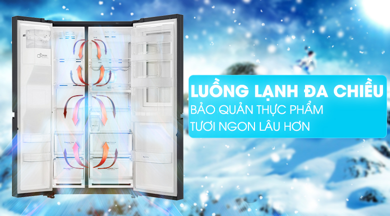 Hệ thống làm lạnh đa chiều - Tủ lạnh LG Inverter InstaView Door-in-Door 601 lít GR-X247MC Hệ thống làm lạnh đa chiều - Tủ lạnh LG Inverter InstaView Door-in-Door 601 lít GR-X247MC