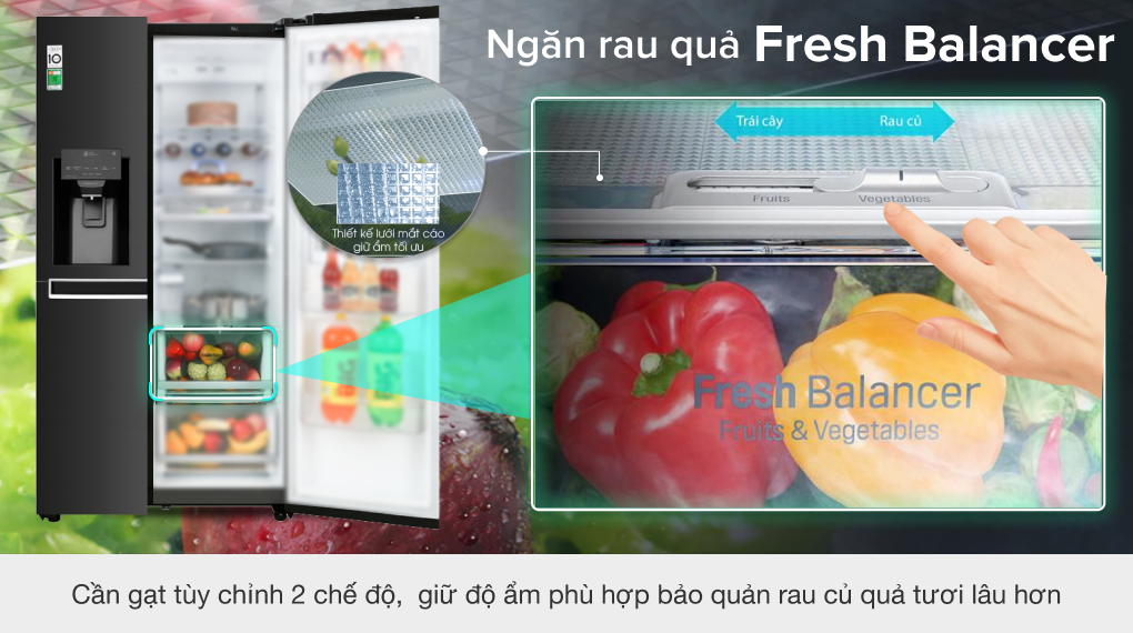 Tủ lạnh LG Inverter InstaView Door-in-Door 601 lít GR-X247MC - Ngăn cân bằng ẩm Tủ lạnh LG Inverter InstaView Door-in-Door 601 lít GR-X247MC - Ngăn cân bằng ẩm