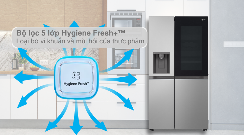 Công nghệ kháng khuẩn, khử mùi - Tủ lạnh LG Inverter 635 lít Side By Side InstaView Door-in-Door GR-G257SV Công nghệ kháng khuẩn, khử mùi - Tủ lạnh LG Inverter 635 lít Side By Side InstaView Door-in-Door GR-G257SV