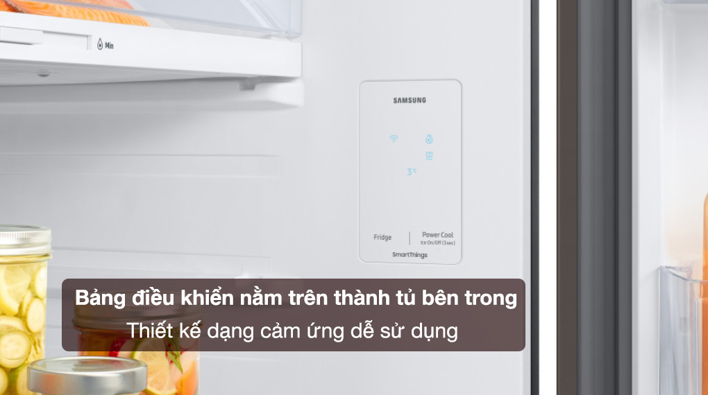 Tủ lạnh Samsung Inverter 406 lít RT42CB6784C3SV - Bảng điều khiển dạng cảm ứng, nằm bên trong thành tủ Tủ lạnh Samsung Inverter 406 lít RT42CB6784C3SV - Bảng điều khiển dạng cảm ứng, nằm bên trong thành tủ