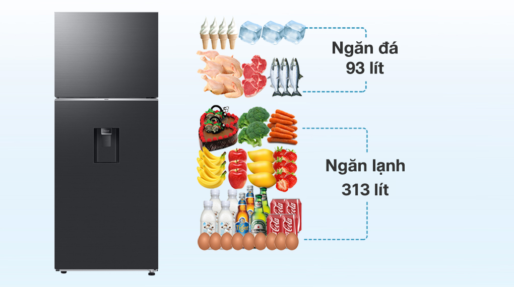 Tủ lạnh Samsung Inverter 406 lít RT42CG6584B1SV - Ngăn đá và ngăn lạnh Tủ lạnh Samsung Inverter 406 lít RT42CG6584B1SV - Ngăn đá và ngăn lạnh