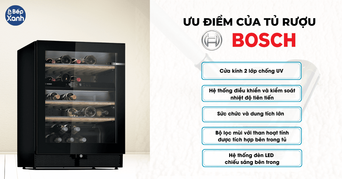 Những ưu điểm nổi bật của tủ bảo quản rượu Bosch