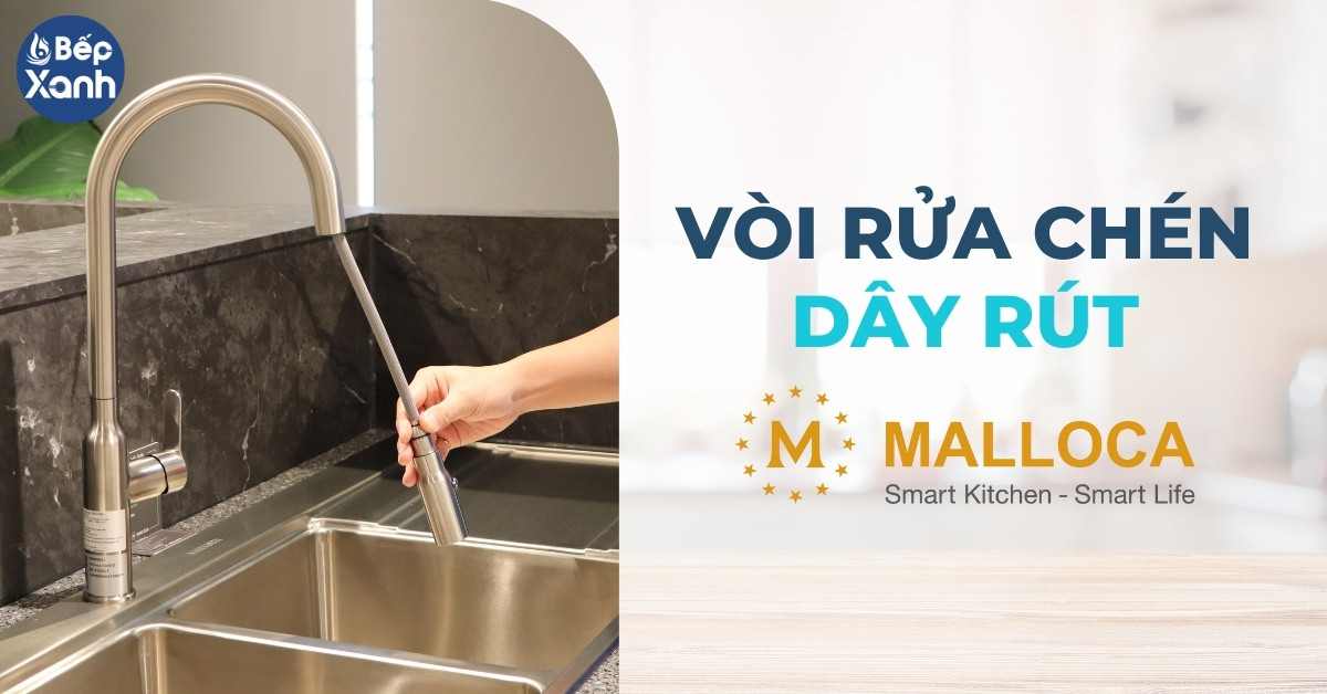 vòi rửa chén dây rút Malloca