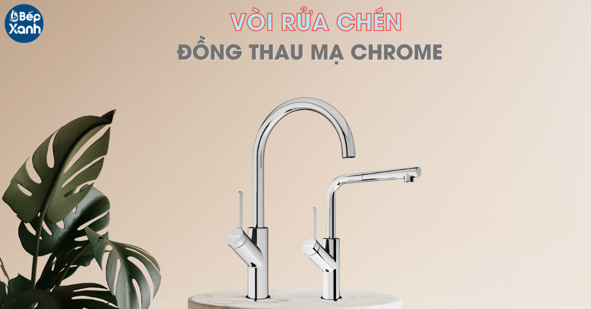 Vòi rửa chén đồng thau mạ Chrome