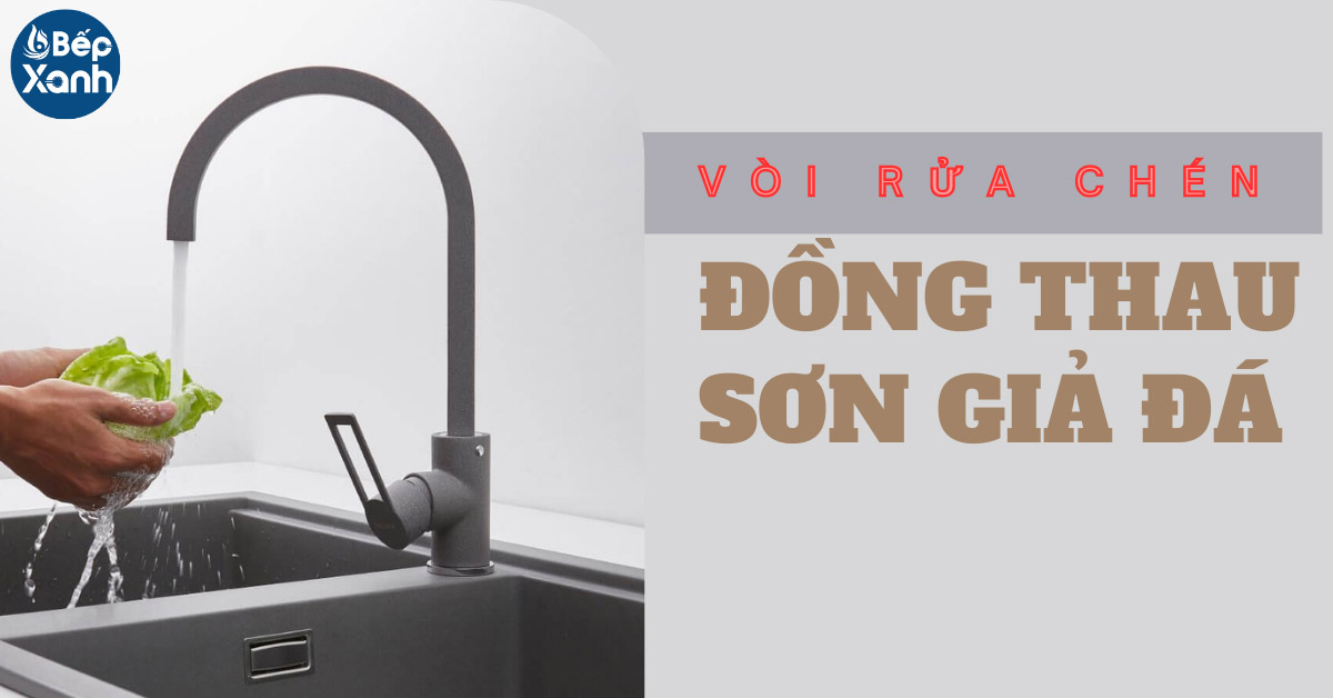 Vòi rửa chén đồng thau sơn giả đá