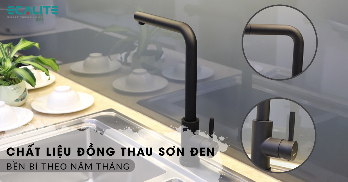 Vòi rửa EF-K185B cấu tạo từ đồng thau sơn đen