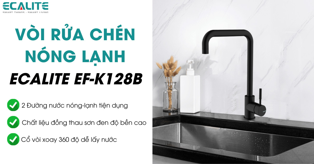 Vòi rửa chén nóng lạnh Ecalite EF-K128B 