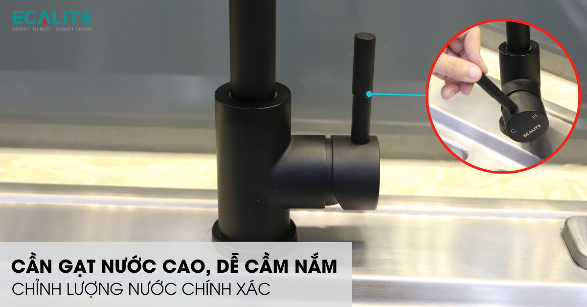 Cần gạt nước dạng que của vòi rửa chén nóng lạnh Ecalite EF-K128B