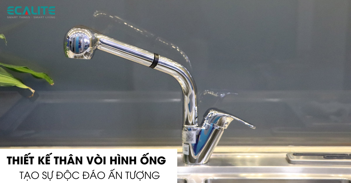 vòi rửa chén nóng lạnh Ecalite EF-H013C thiết kế hiện đại, ấn tượng