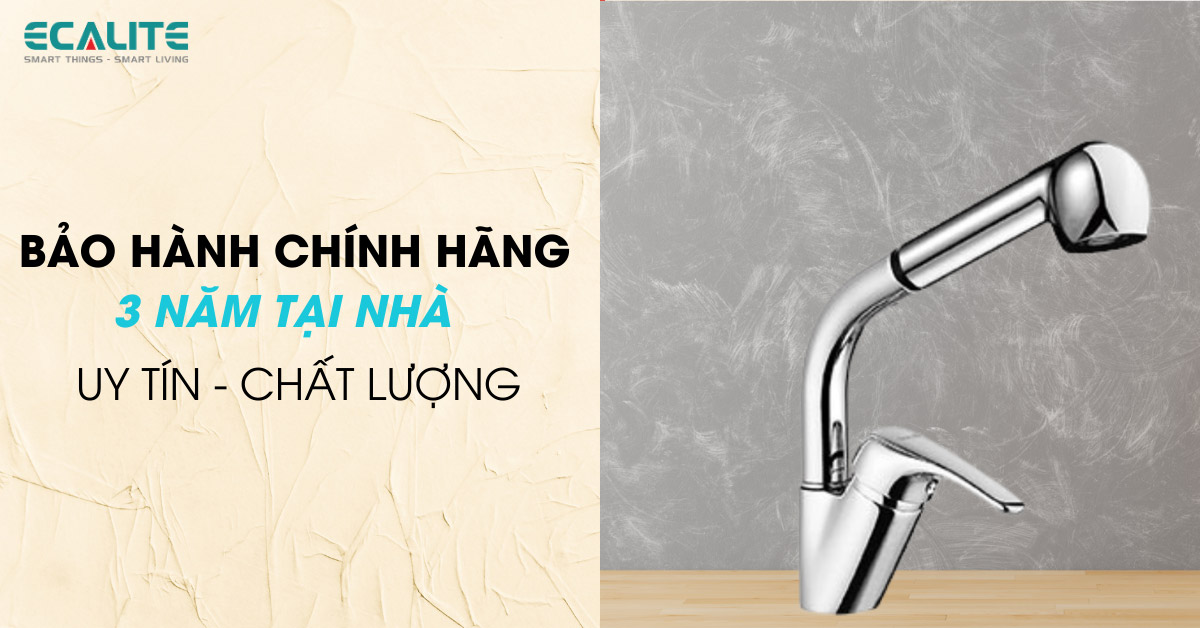 vòi rửa chén nóng lạnh Ecalite EF-H013C chính sách bảo hành