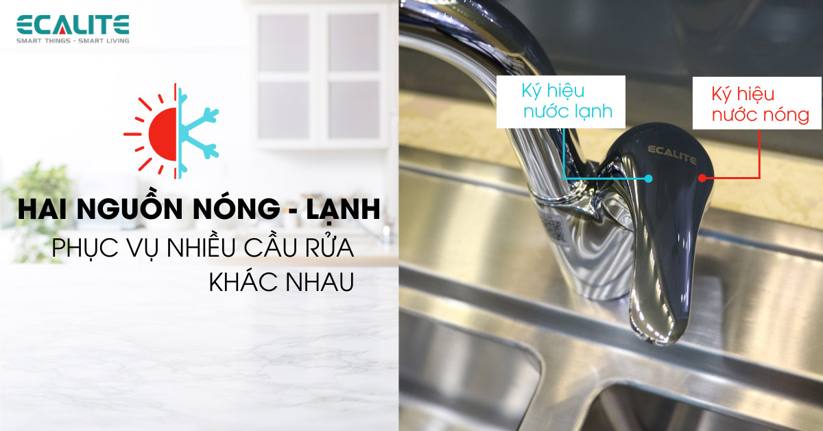 vòi rửa chén nóng lạnh Ecalite EF-H013C 2 nguồn nóng-lạnh