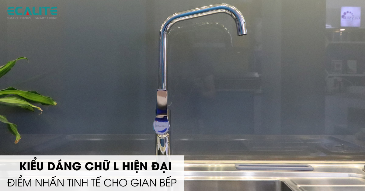 Vòi rửa chén nóng lạnh Ecalite EF-H073C kiểu dáng chữ L hiện đại