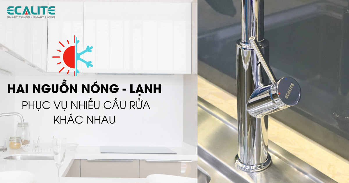 Vòi rửa chén nóng lạnh Ecalite EF-H110C hai chế độ nóng lạnh