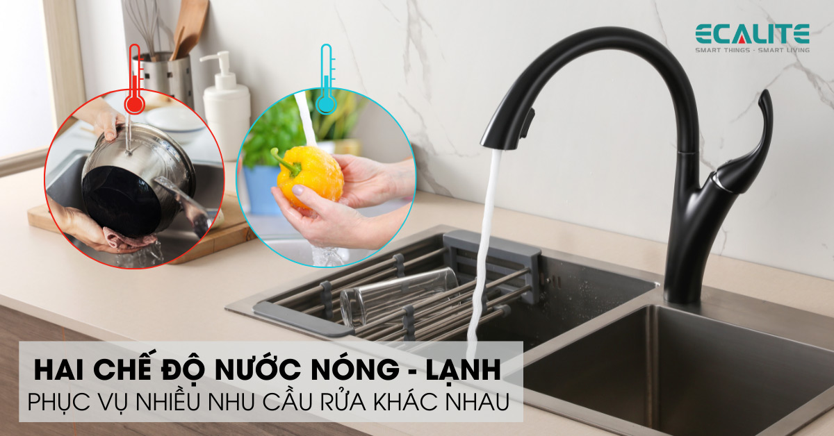 Vòi có 2 đường nước nóng lạnh