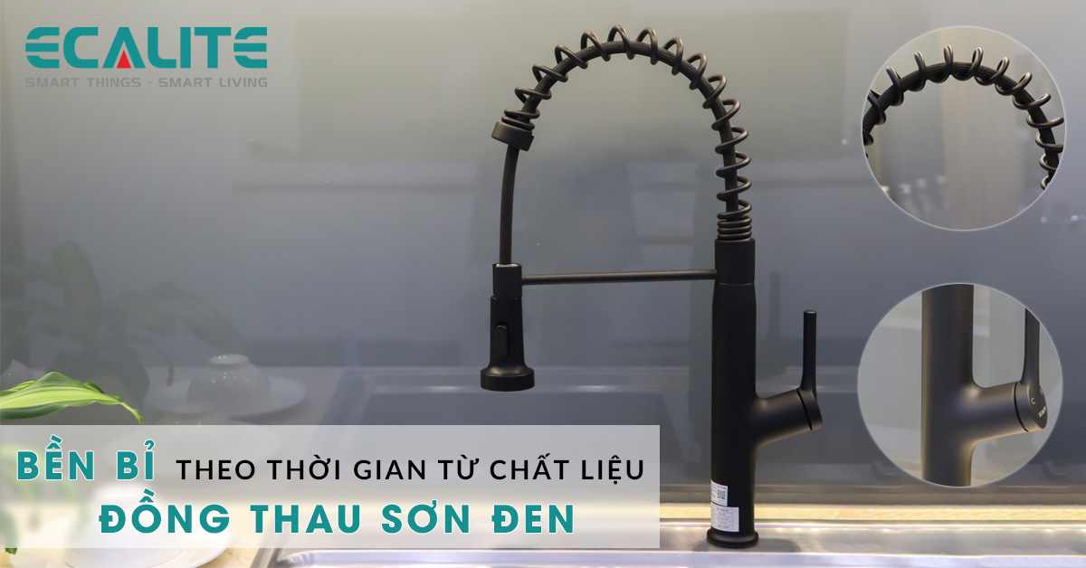 Vòi rửa chén EF-K541B làm từ đồng thau sơn đen