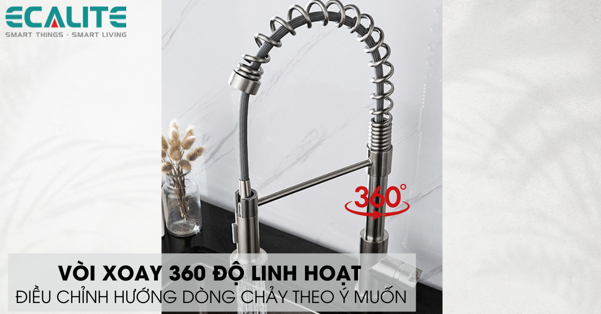 cổ vòi xoay linh hoạt 360 độ