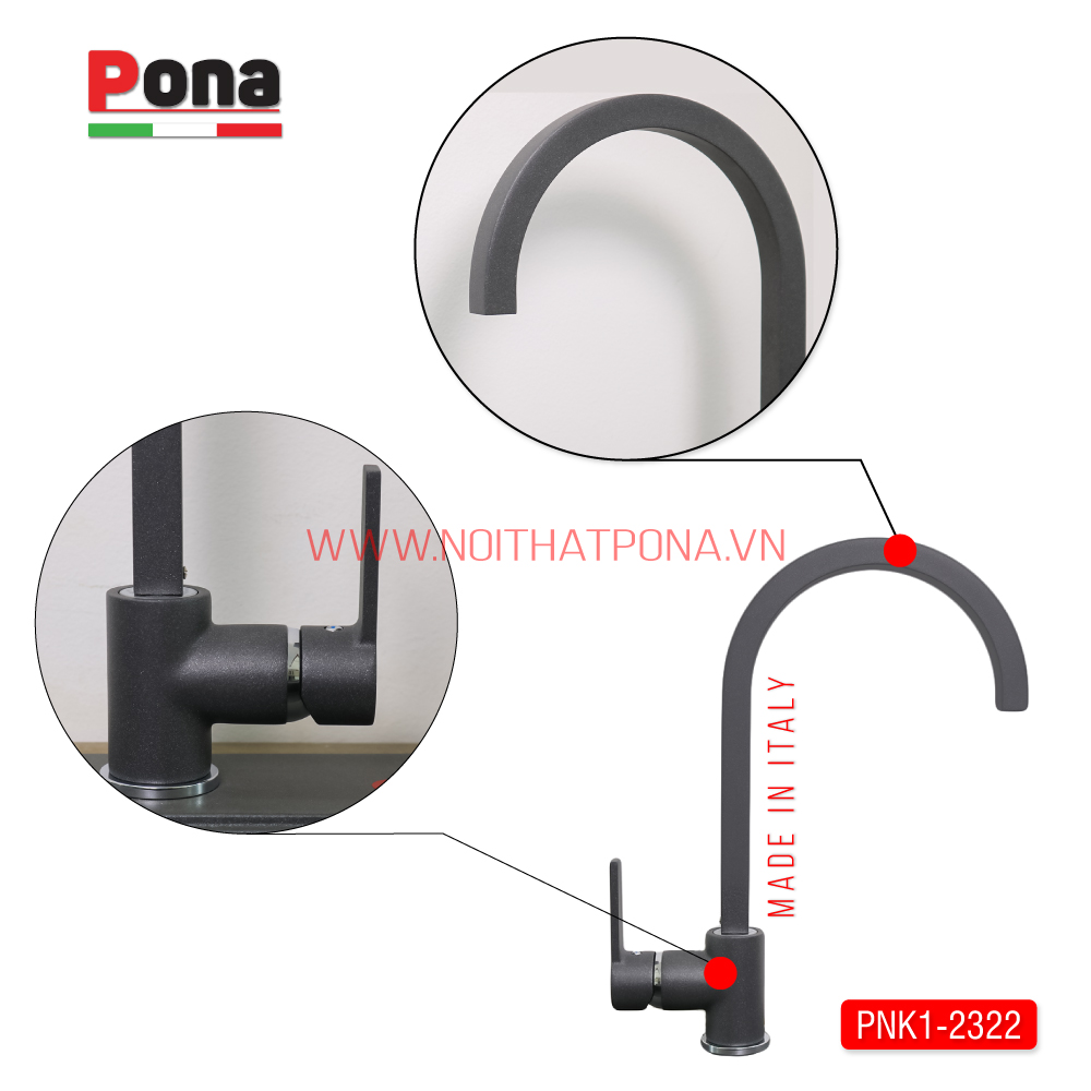 vòi rửa chén nóng lạnh mạ đá granite PNK1-2322