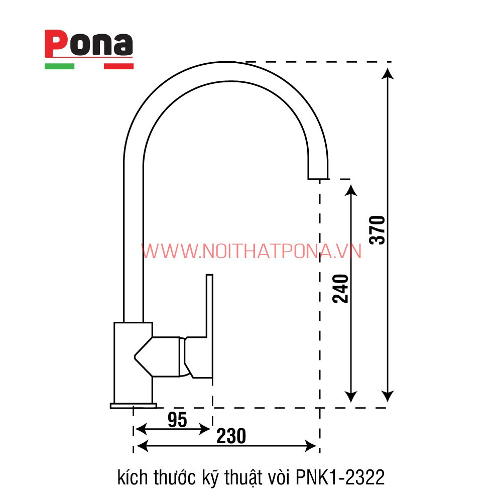 vòi rửa chén nóng lạnh mạ đá granite PNK1-2322