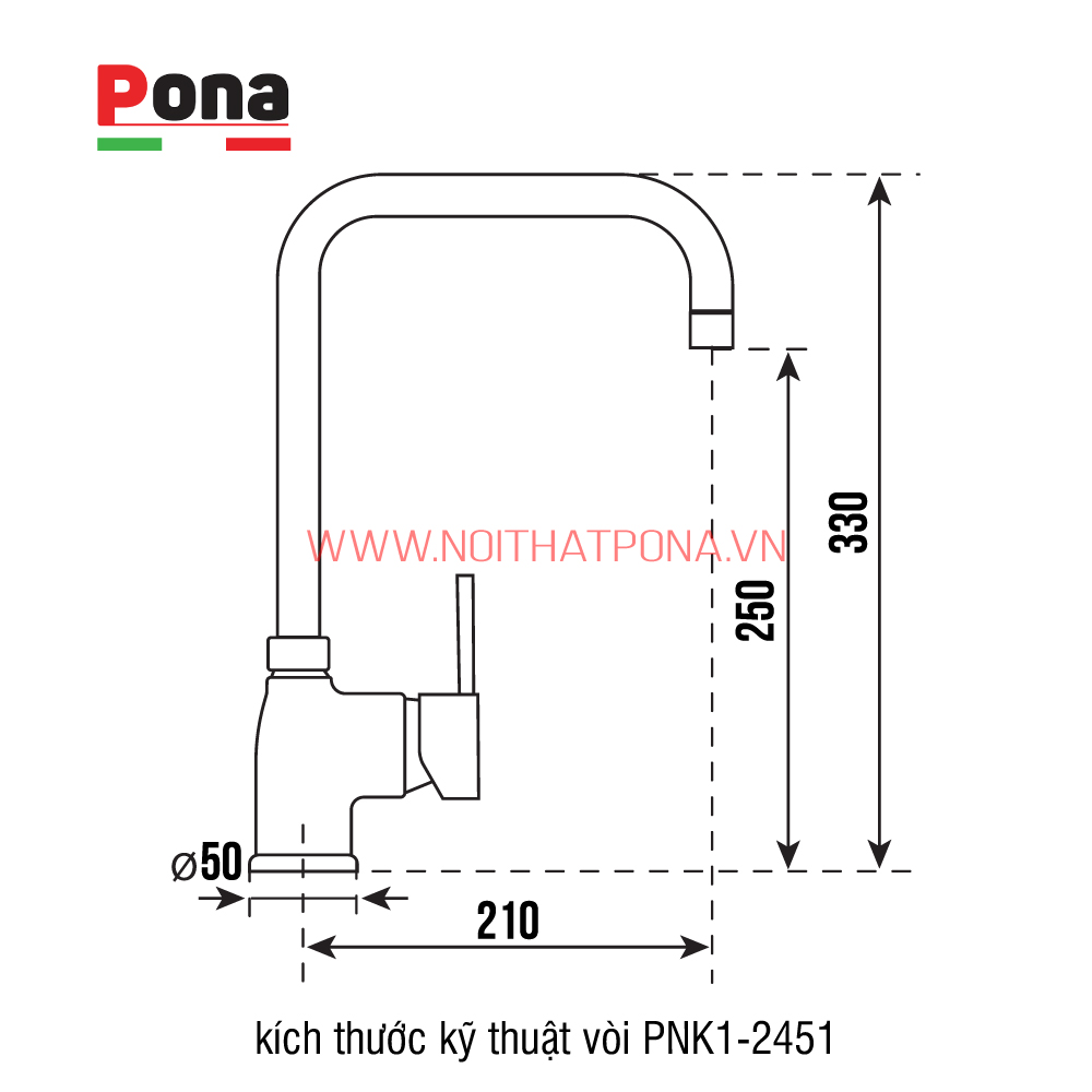 vòi rửa chén nóng lạnh mạ đá granite PNK1-2451