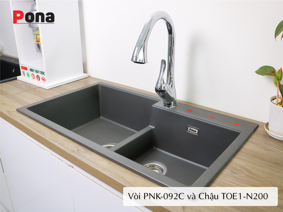 vòi rửa chén nóng lạnh có thể rút PONA PNK-092C