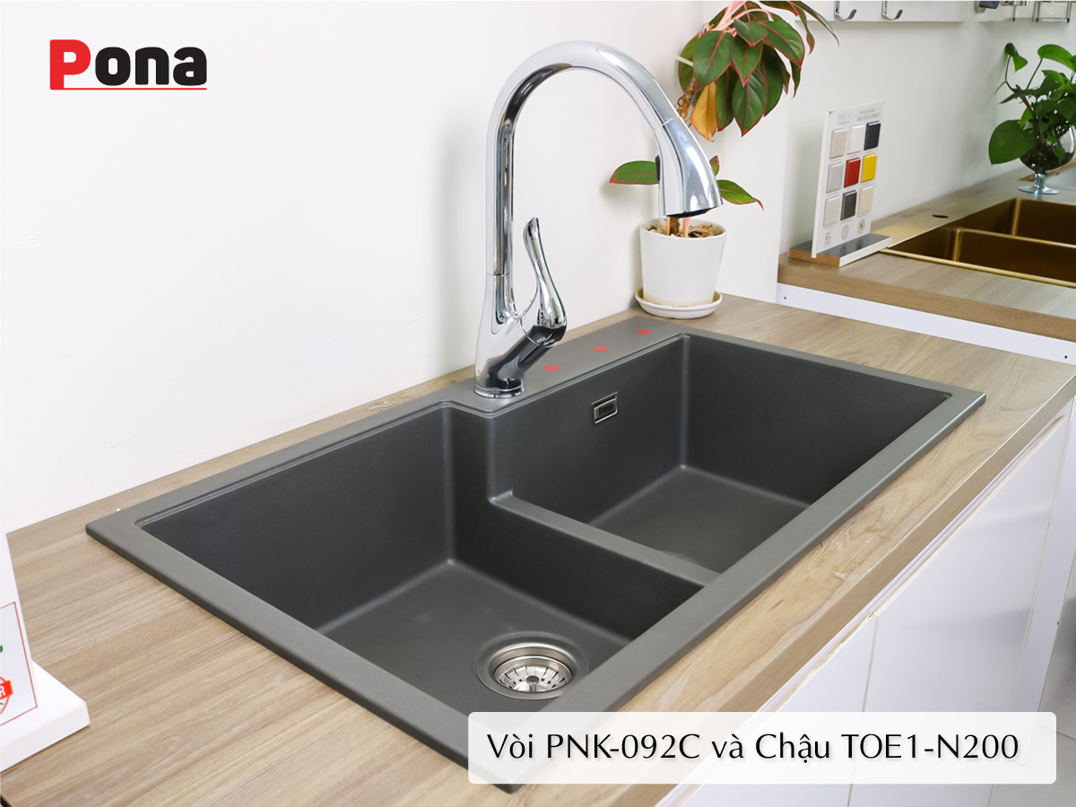 vòi rửa chén nóng lạnh có thể rút PONA PNK-092C