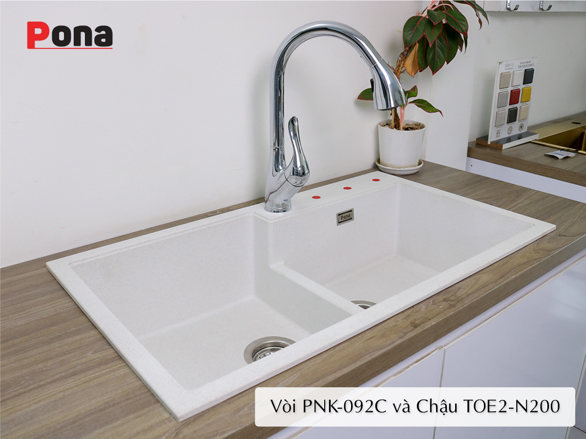 vòi rửa chén nóng lạnh có thể rút PONA PNK-092C