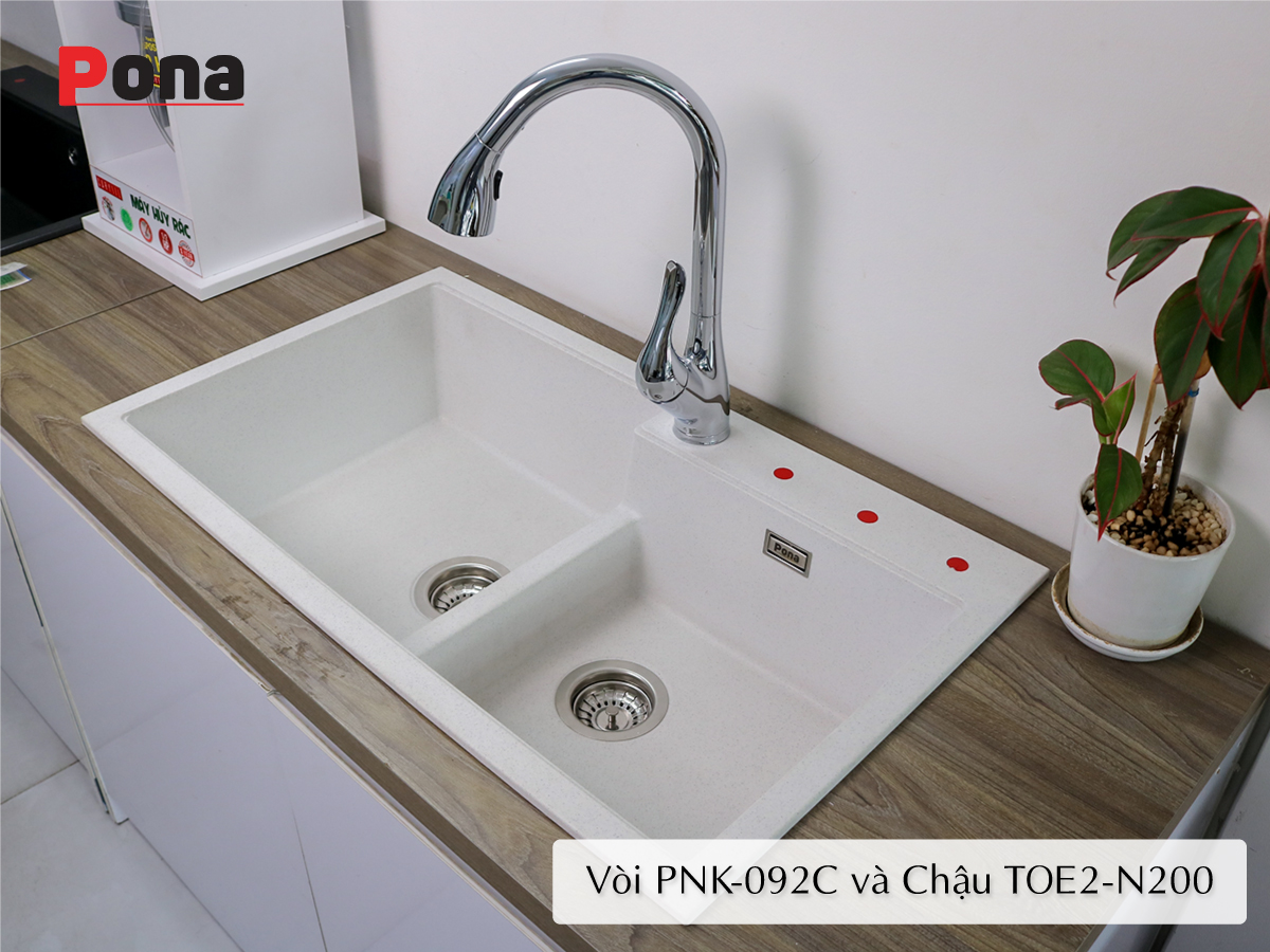 vòi rửa chén nóng lạnh có thể rút PONA PNK-092C