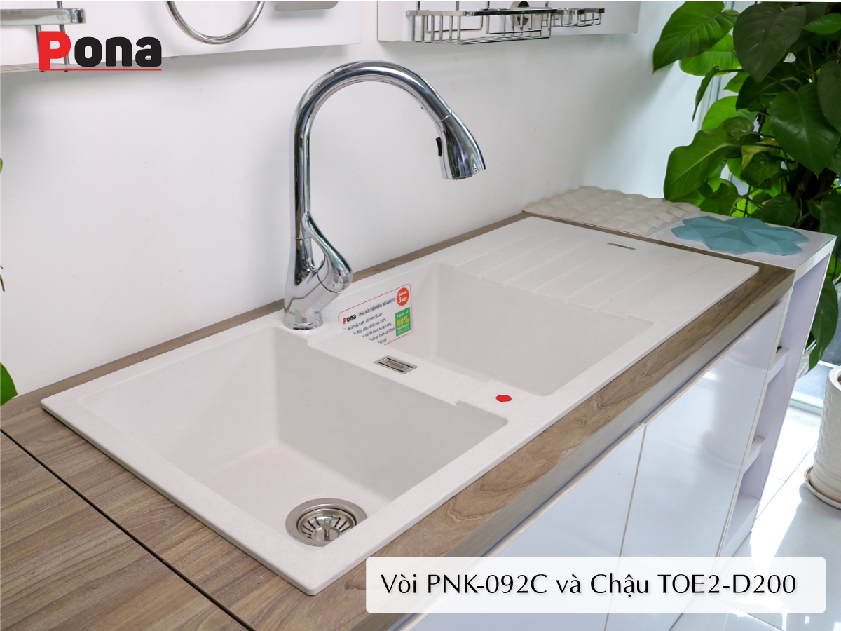 vòi rửa chén nóng lạnh có thể rút PONA PNK-092C