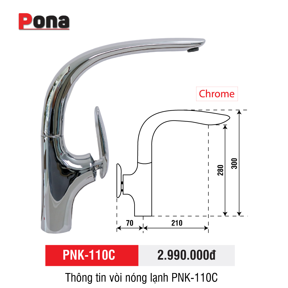 vòi rửa chén nóng lạnh PONA PNK-110C