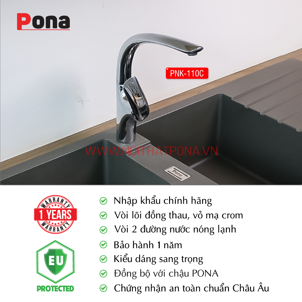 vòi rửa chén nóng lạnh PONA PNK-110C