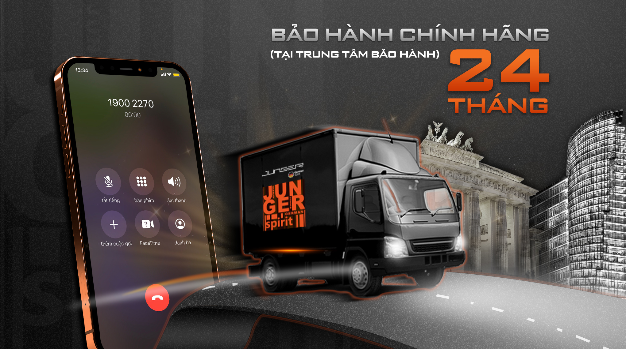Bếp từ đơn Junger CEJ-106-I áp dụng chính sách bảo hành 24 tháng tại trung tâm bảo hành.