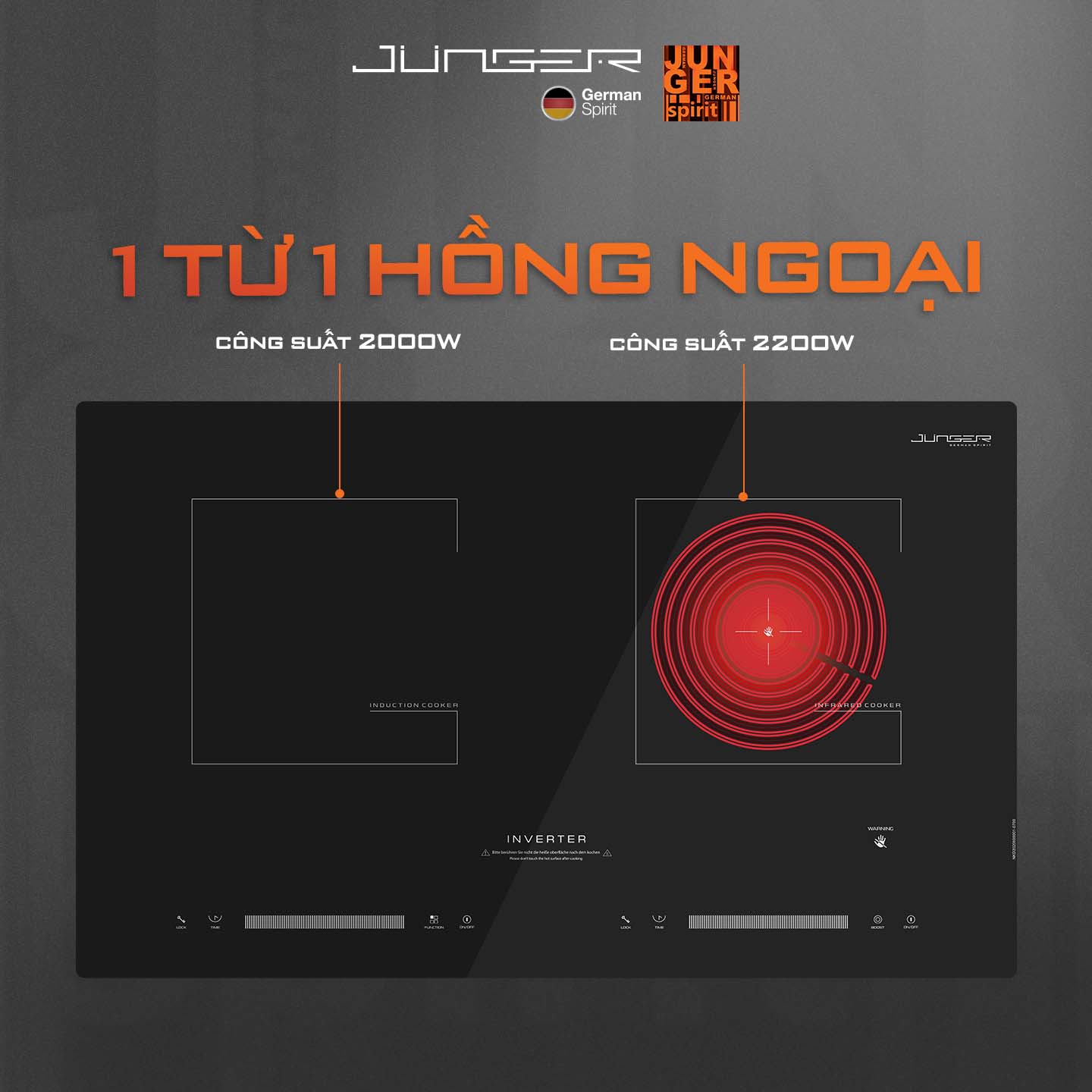 NKD-20 giúp kiểm soát nhiệt tối ưu với 8 mức cài đặt chế độ phù hợp cho mọi món ăn.